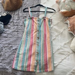 ROXY multicolored striped button-up dress in xs